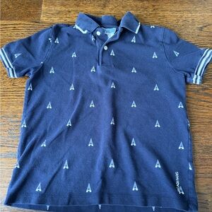Jacadi Dark Blue Polo with Tree Pattern
